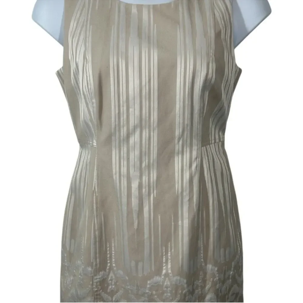 Calvin Klein Ombre Sheath Midi Dress Size 10 Beige Ivory Work Office Career